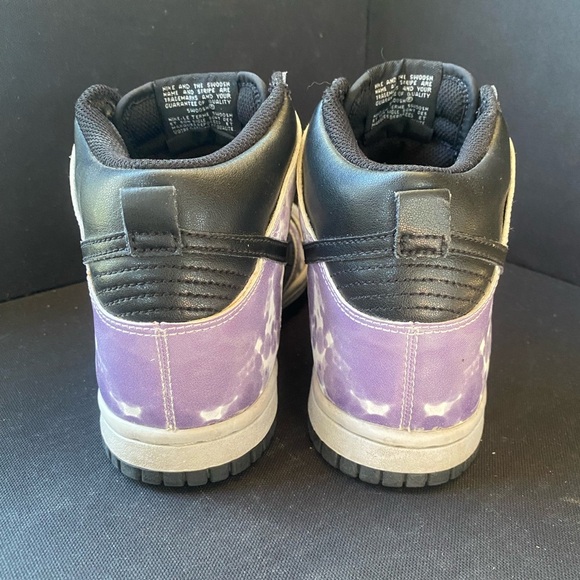 Nike Dunk High Black Grand Purple Patterned Sneakers 2009 Release EUC Women’s 6 - Picture 4 of 9